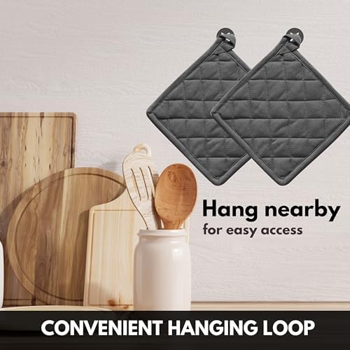Oven Mitts + Pot Holders 100% Cotton Heat Resistant Oven Gloves