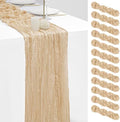 Beige Cheesecloth Table Runner 12 Pcs 20x120 Inch 10FT