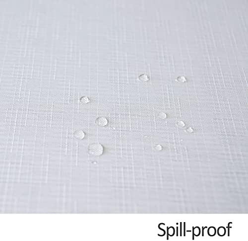 maxmill Round Linen Looking Textured Tablecloth Spill-Proof Wrinkle