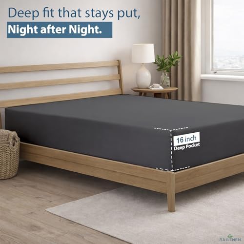 Rajlinen 100% Cotton King Sheets Set, Cooling & Breathable Bed Sheets