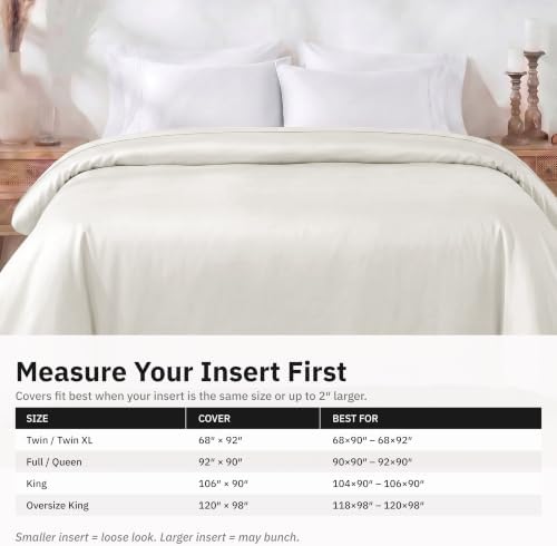 California Design Den Luxury Duvet Cover Twin XL, Ivory