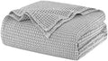 Talasily 100% Cotton Waffle Blanket Queen Size,Stone Washed Bed