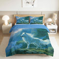 California King Duvet Cover Set Art Animals Wolves Soft Microfiber