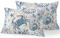 Outdoor Pillows Waterproof, Blue Crab Coastal Bedding Throw Pillows