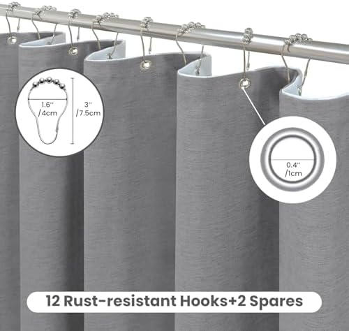 Inhousolu Boho Farmhouse Shower Curtain with Fabric Liner Set, Luxury