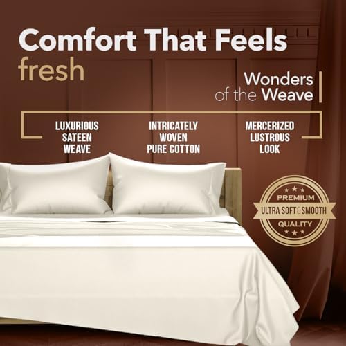 TEXAS LINEN CO. Egyptian Cotton King Size Sheets Set – Everyday