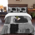 Black Gray King Duvet Cover Set - 4 Pcs Comforter Cover Bedding Sets