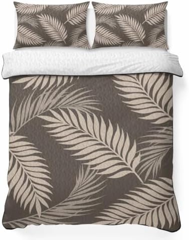 Rustic Palm Leaves King Size Down Alternative Comforter,Lightweight