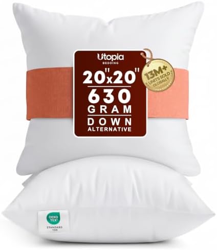 Utopia Bedding 20x20 Pillow Inserts, White Throw Pillows for Couch