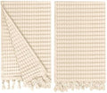 GILDEN TREE Decorative Waffle Hand Towels for Bathroom, 2 Pack (Cream)
