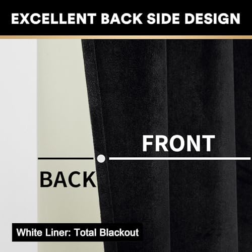 Joydeco 100% Blackout Velvet Curtains for Bedroom 120 Inches Long 2