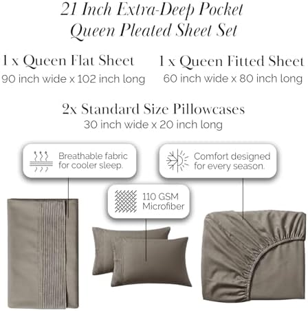 Southshore Fine Living, Inc. Queen Bed Sheets deep Pocket Set with 21"