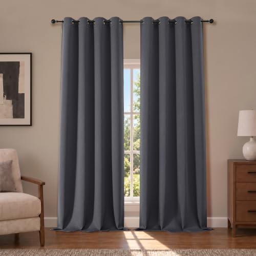 OVZME TTL Blackout Curtains GMT 2PK Charcoal 52x120