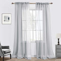 KOUFALL Grey Curtains 84 Inches Long for Bedroom Set 2 Panels Pair Rod