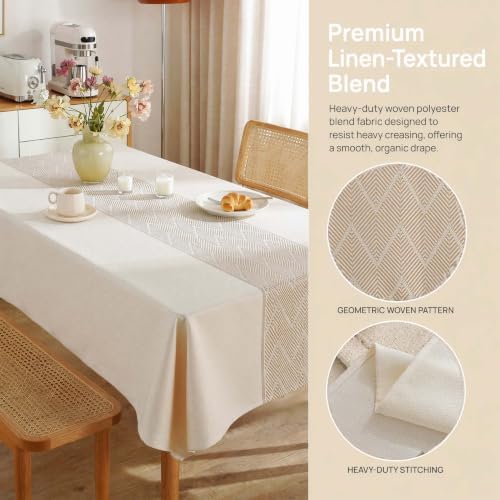 Rectangle Linen Tablecloth Waterproof Spillproof Cloth, 55x70 Inch