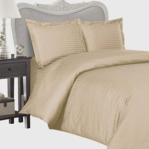 Cotton Stripes 3pcs Duvet Cover Set(90x102) and 2 Pillow Cases(20x40)