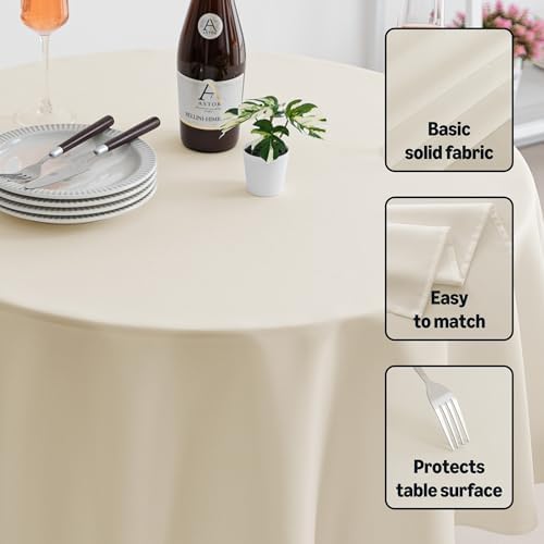 Amazon Basics Round Tablecloths, Decorative Solid Color