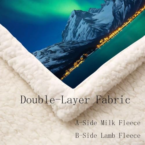 Polar Night Double-Layer Sherpa Throw Blanket 60”x 80”