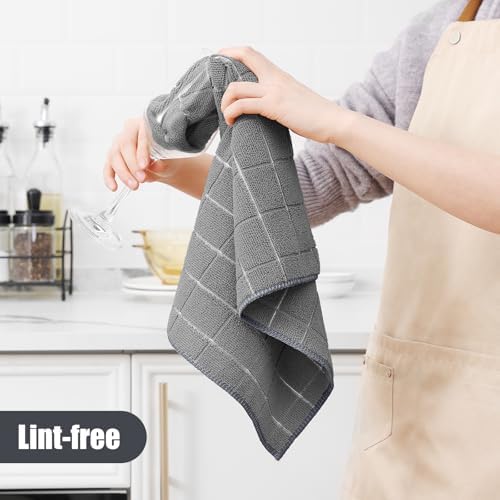 Homaxy Microfiber Kitchen Towels and Dishcloths Set 28 x 16 Inch & 12