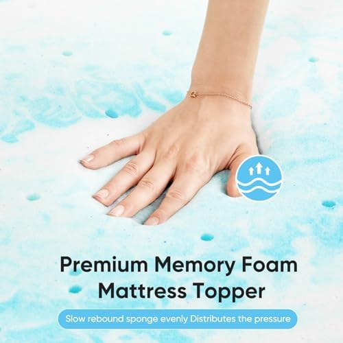 OLIXIS 3 Inch Queen Cooling Gel Infused Memory Foam Mattress Topper