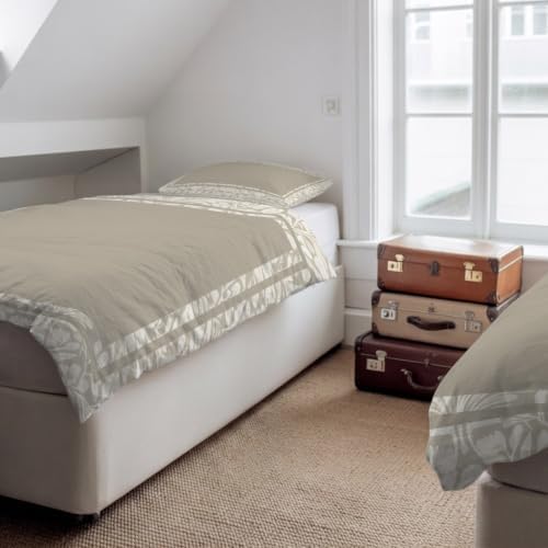 Beige Boho Duvet Cover Queen Size,Quilt Cover 90"x90" with Zipper