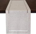 Grelucgo Farmhouse Solid Natural Color Hand Hemstitched Pure Linen