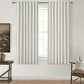 Beige White Room Darkening Curtains 72 Inches Long 2 Panels Burg