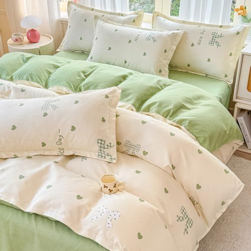 Brushed Bedding Duvet Cover Set, Soft Cotton Floral Bedding Set