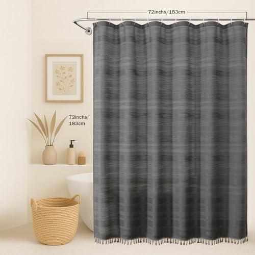 OVZME Boho Shower Curtain 72 Inch Long, Modern Farmhouse Rustic