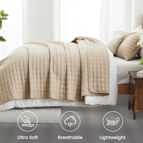ENJOHOS 100% Cotton Oversized King Quilt, California King Bedspread