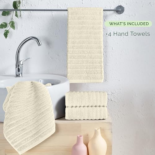 Elegant Comfort Luxury 100% Turkish Cotton Corduroy Ribbed 4 Pack Hand