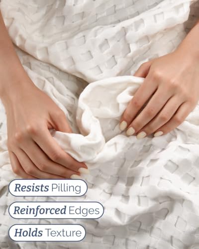 Cooling Waffle Blanket for Hot Sleepers - King Size, 108x90, Ivory