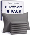 Standard Pillow Cases Set of 6 - Ultra Soft Pillowcase Covers - Dark