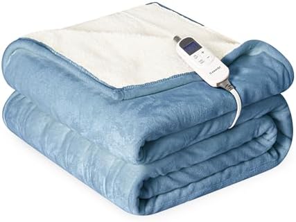Heat Blanket 50”x60” Throw,Soft Flannel & Sherpa Reversible Electric