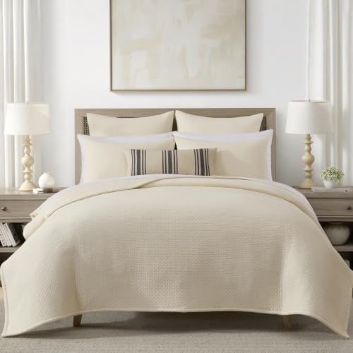 Levtex Home - Grace Cream Quilt Set - King Quilt (106x92in) and Two