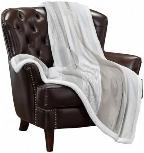 Taupe Paint Scrape Sherpa Fleece Blanket Abstract Minimalist Beige