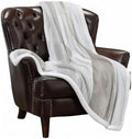 Taupe Paint Scrape Sherpa Fleece Blanket Abstract Minimalist Beige