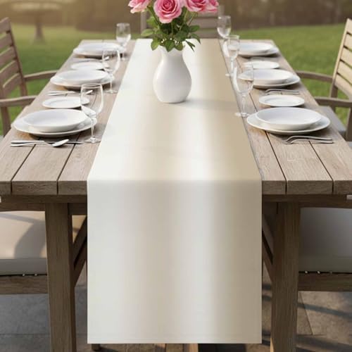 Cream Ombre 72 Inch Table Runner, Modern Gradient Abstract Aesthetics