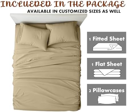 Femini Fashion My Egyptian Giza Cotton Sheets Queen Size, 16 Inches