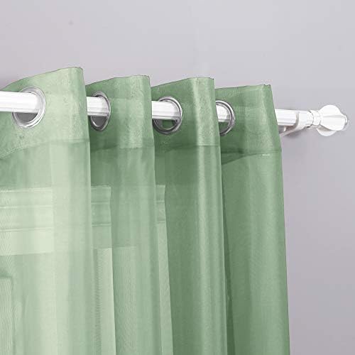 Decotex 2 Piece Sheer Voile Grommet Top Window Curtain Panel Drapes