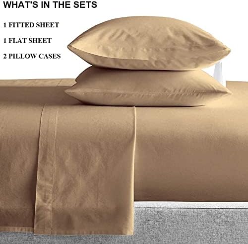 Kamas 4PC Sheet Sets Full Taupe 1000 Thread Count Egyptian Cotton