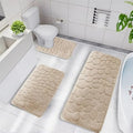 Memory Foam Bath Mat Set 3 Pieces Non Slip Absorbent Bathroom Rugs