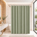 Waffle Shower Curtain, Waterproof TPU Backing, 2-in-1 No Liner Needed