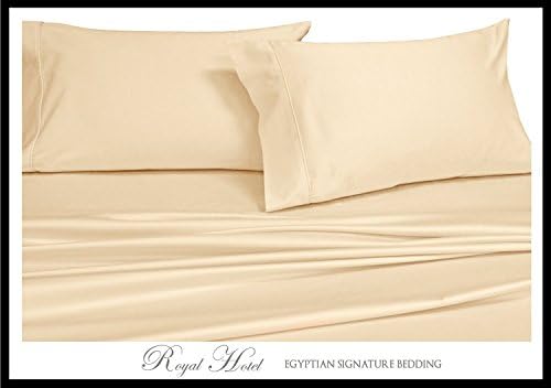 Solid Ivory Split-King: Adjustable King Bed Size Sheets, 5PC Bed Sheet