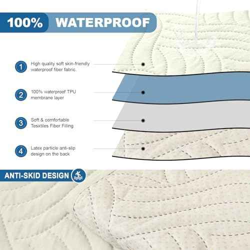 Deep Dream Waterproof Recliner Chair Cover, Small, Off White
