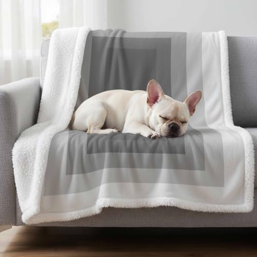 Fleece Sherpa Bed Blankets, 3D Optical Illusion Microfiber Plush
