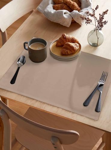 Placemats Set of 8, Beige Woven Placemat, Linen Place Mats for