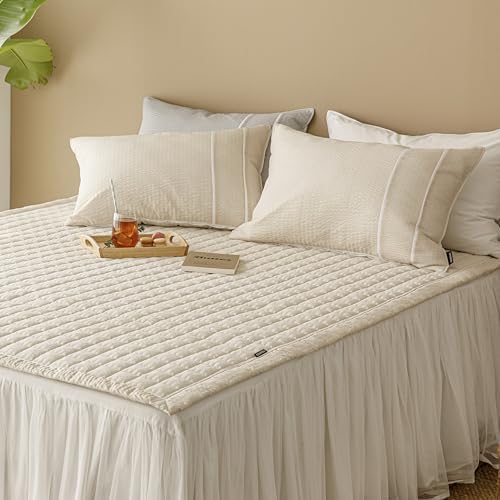 Bamboo Seersucker Mattress Pad – Lightweight Breathable All-Season Bed