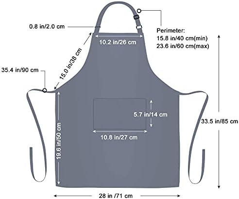 Jubatus 2 Pack 100% Cotton Aprons with 2 Pockets Cooking Chef Kitchen