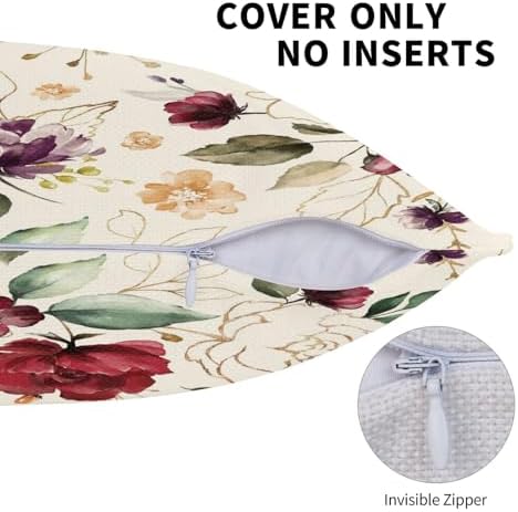 Rose Pillow Covers Vintage Gold Flowers Leaves Decorative Throw